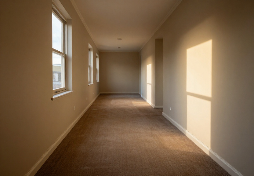 Dry, restored carpet and walls in the same Artarmon home after water damage restoration