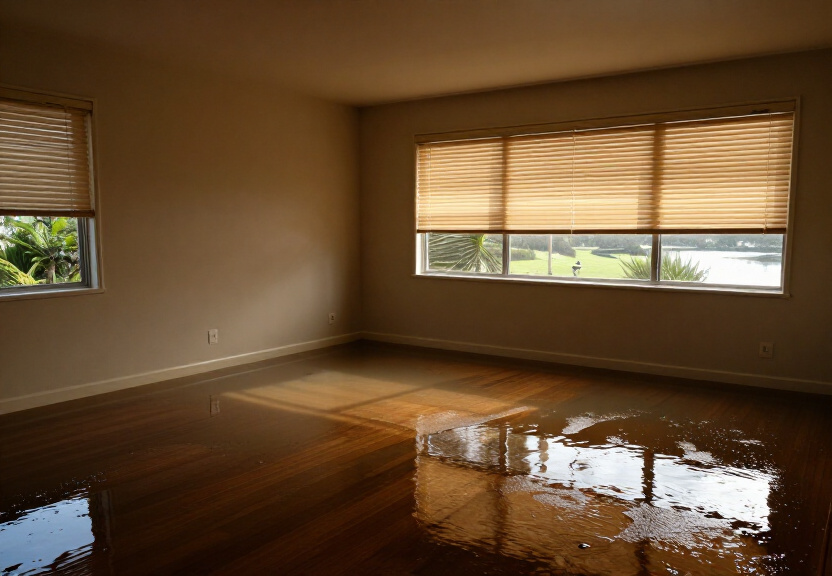 Flooded office space in Artarmon before professional cleanup