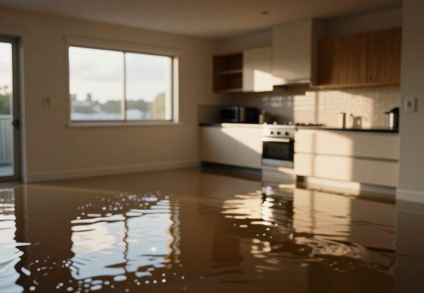 Flooded retail store in Artarmon before restoration
